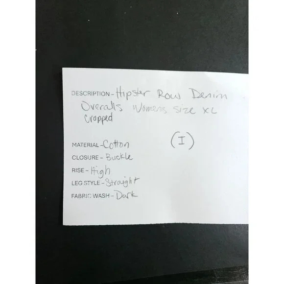 Hipster Row Womens XL Cropped Denim Overalls High Rise Adjustable Buckle Straps - Picture 9 of 9